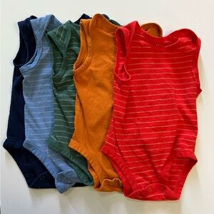Striped Kids One Piece Set - Red, Green, Orange, Blue